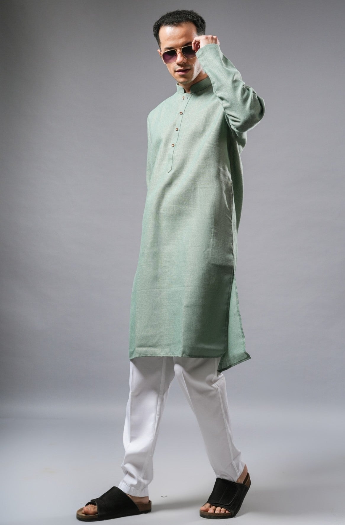 Mint Linen Kurta