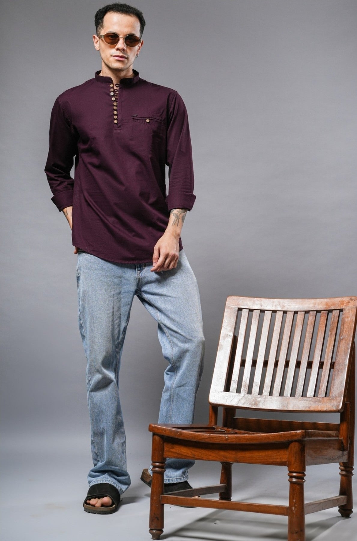 Royal Wine Short Kurta