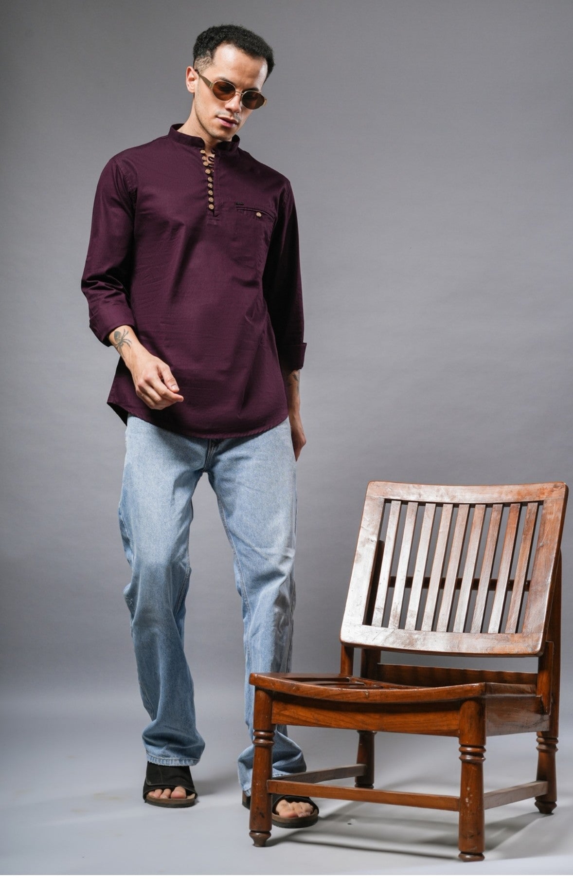 Royal Wine Short Kurta