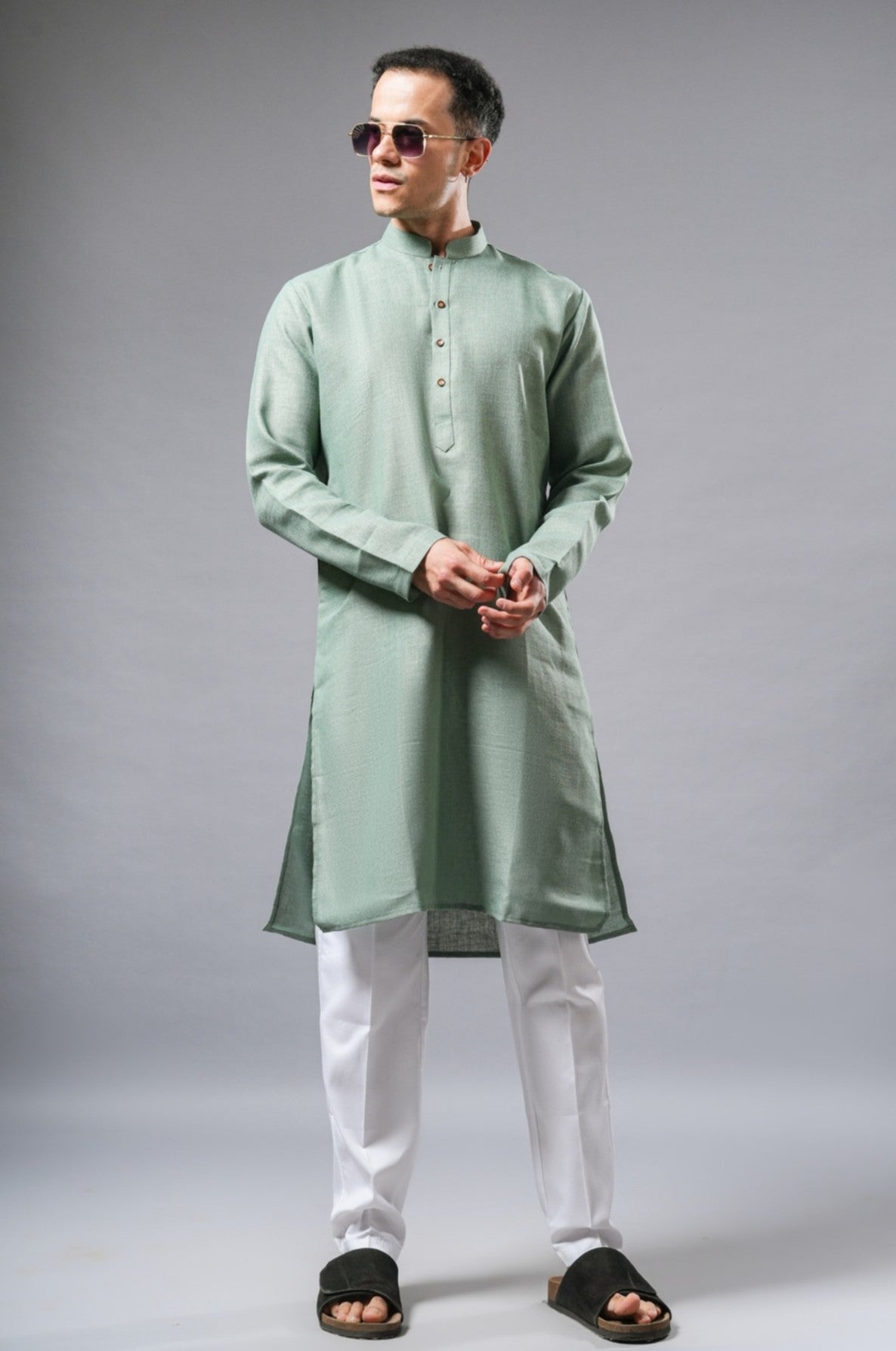 Mint Linen Kurta