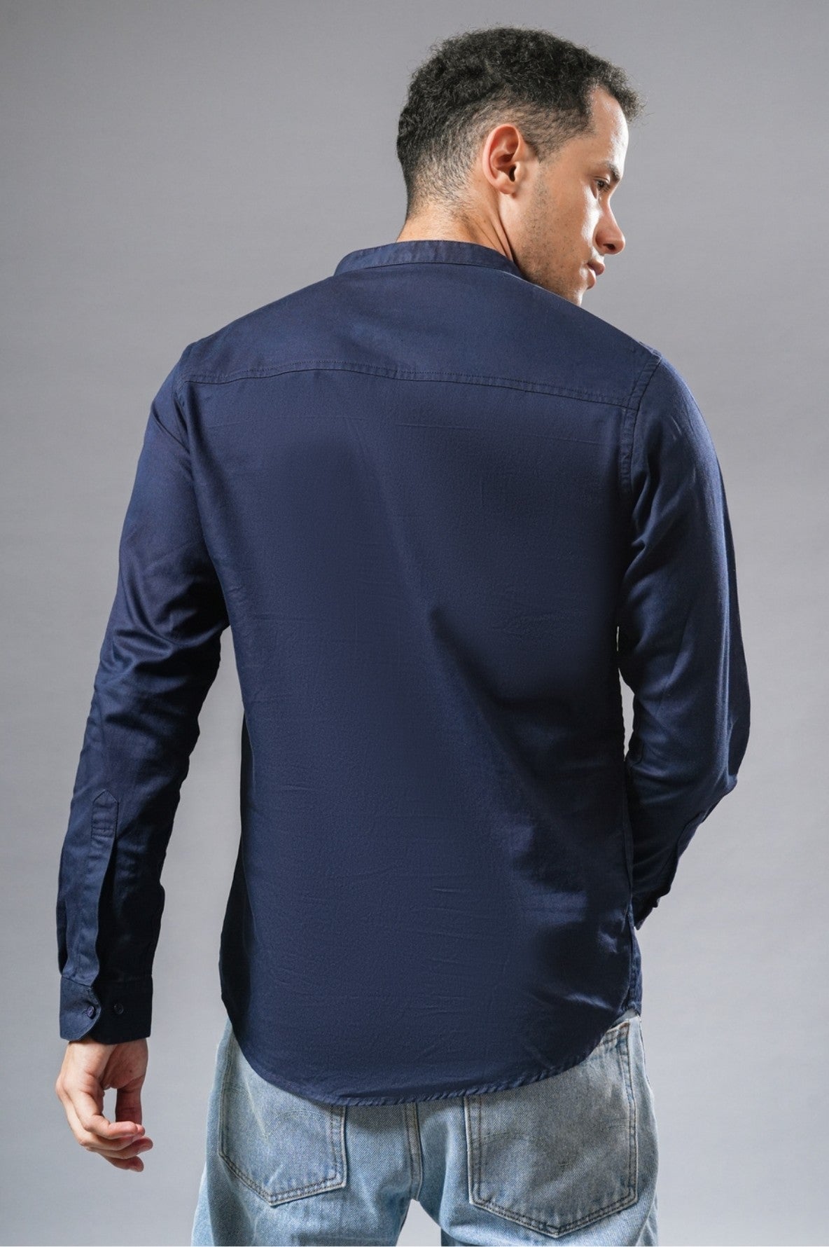 Midnight blue short kurta