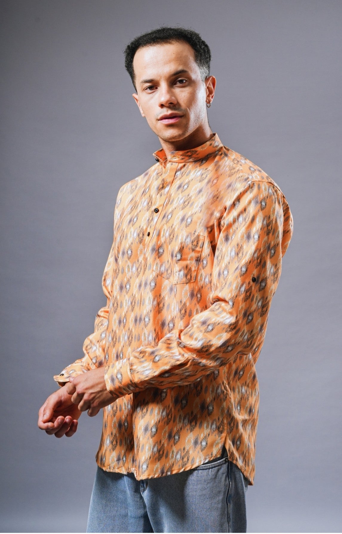 Amber Ikkat short kurta