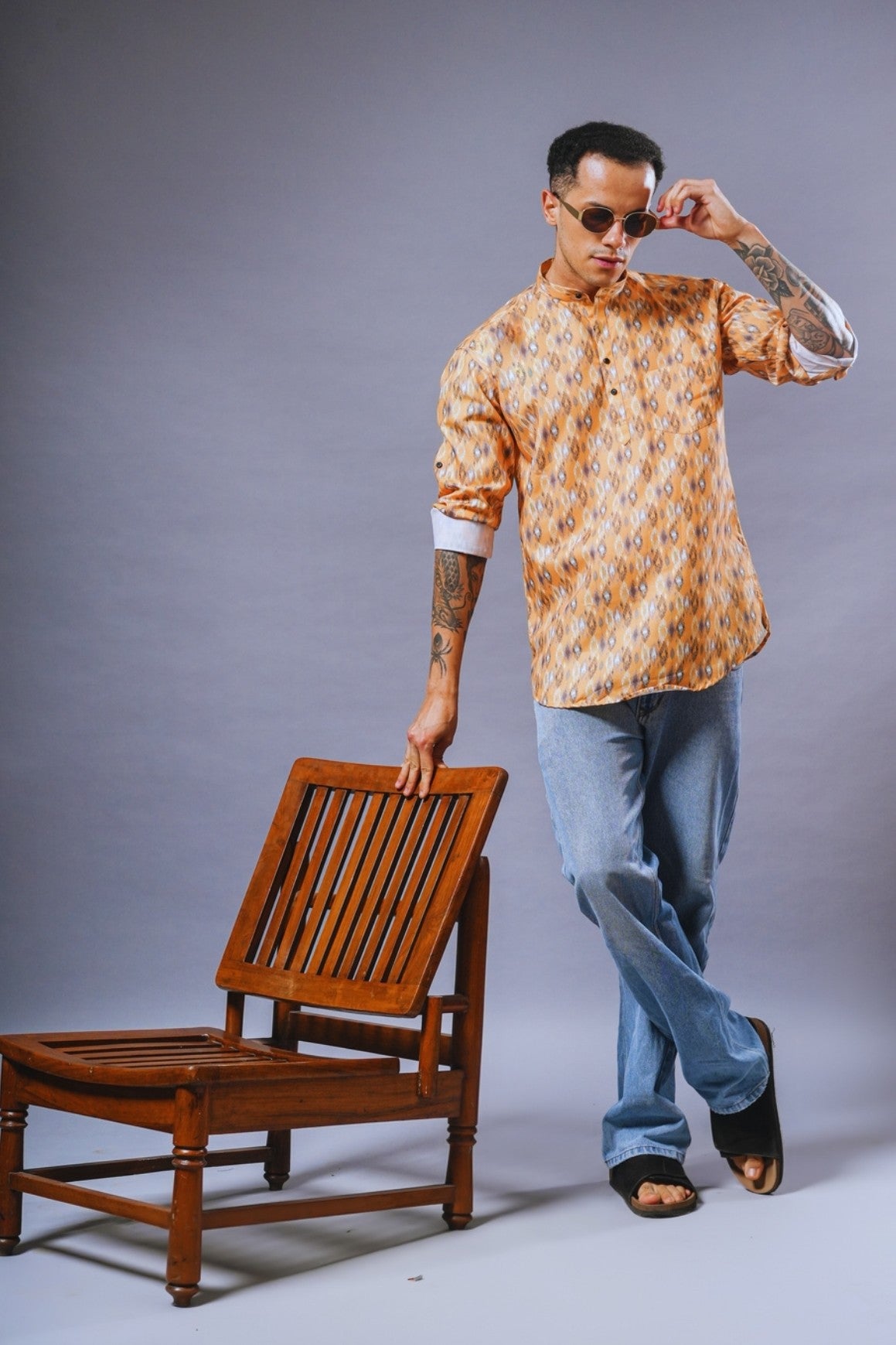 Amber Ikkat short kurta