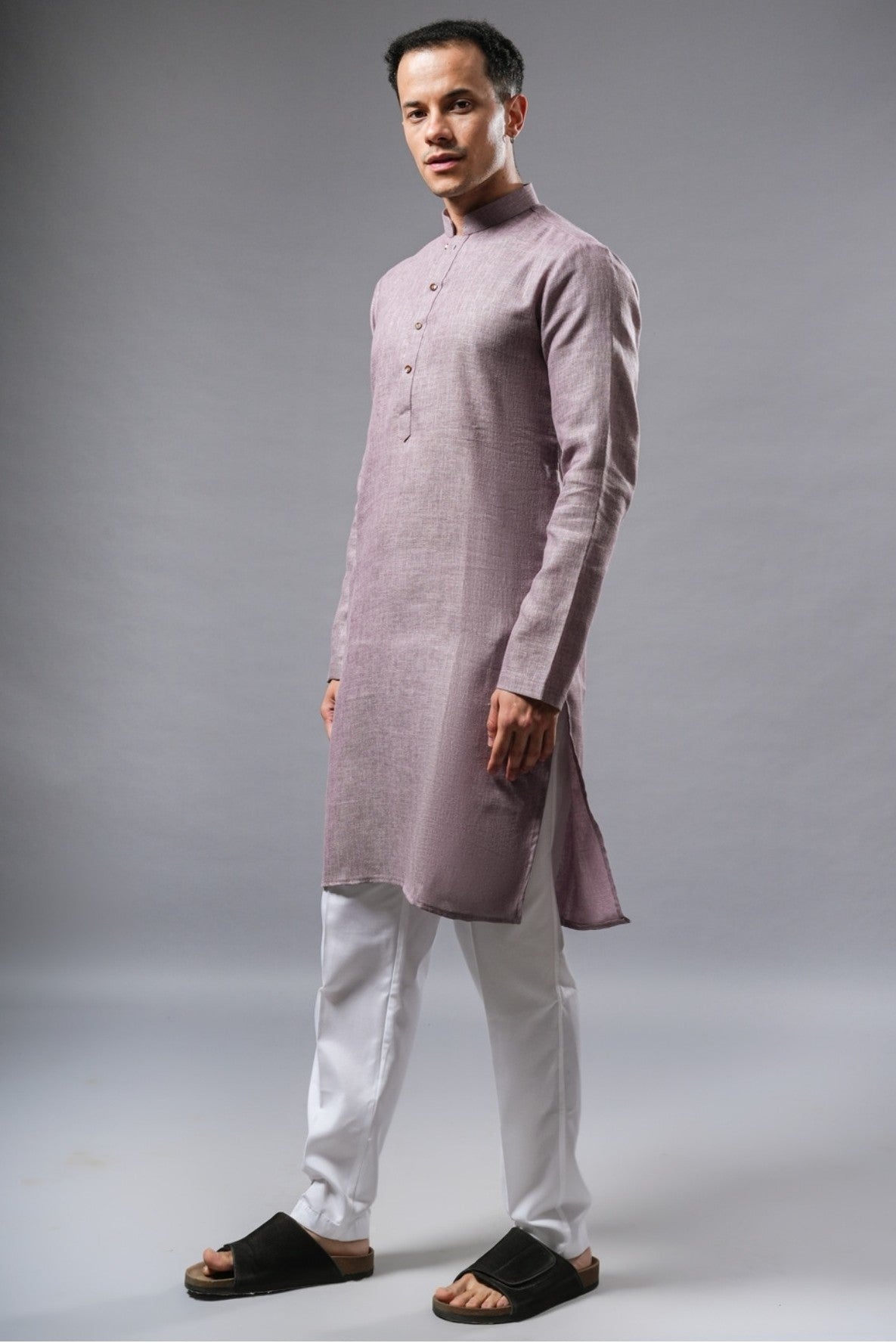 Mauve Linen Kurta